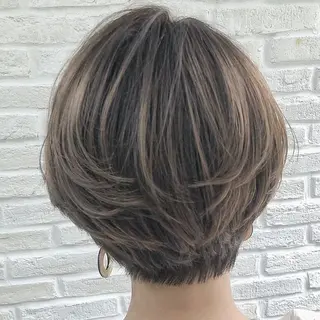 ショート カラー 白髪ぼかし大人メンズ 根本零のヘアスタイル