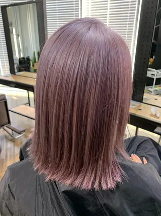 ミディアム ミルクティーベージュ ブリーチ 店長 清水のヘアスタイル