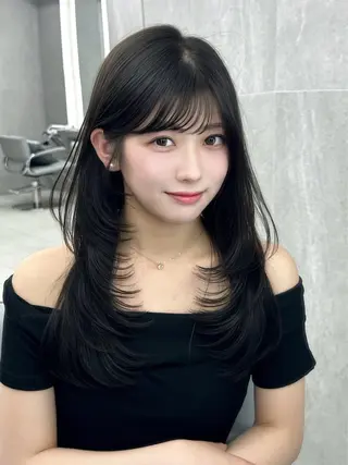 ロング 🍑韓国風レイヤー 🍑莉子のヘアスタイル