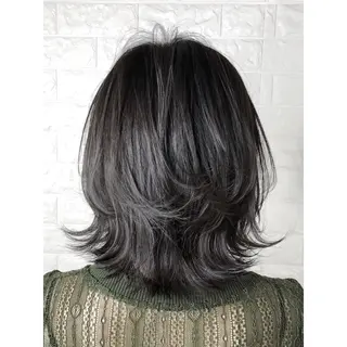 ミディアム カラー 髪質改善特化KIZU /ブリーチ縮毛矯正のヘアスタイル