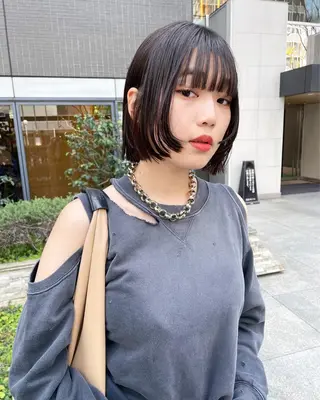 ミディアム カラー パーマ ヘアアレンジ メンズ キッズ ネイル マツエク・マツパ アイブロウ tatsumi/ボブ ウルフ/レイヤーのヘアスタイル