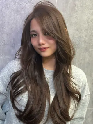 ロング カラー 顔まわりの神様✨ 透明感カラー藤嶋秀幸のヘアスタイル