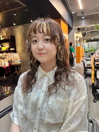 ロング カラー パーマ 圧倒的デザイン力 店長🎨RENAのヘアスタイル