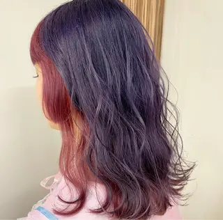 ロング カラー パーマ ヘアアレンジ 中顔面短縮レイヤー /コウヘイのヘアスタイル