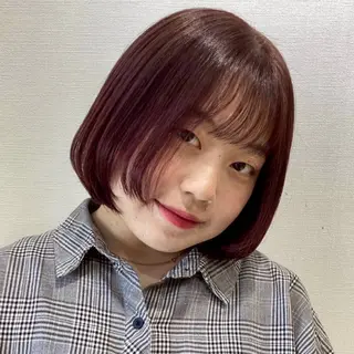 ミディアム グラスヘアー石垣 渕 七海のヘアスタイル