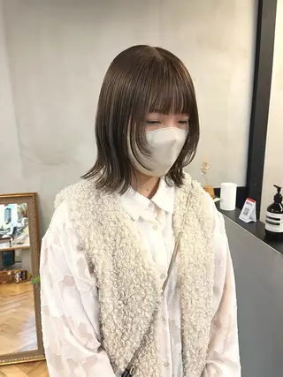 ミディアム カラー ena/ブリーチなし 透明感・レイヤー🎀のヘアスタイル