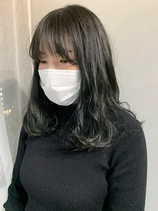 セミロング カラー パーマ ヘアアレンジ ボブパーマコテ巻き風 パーマNo1深江秀平のヘアスタイル