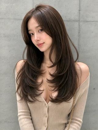 ロング 神戸/karina /レイヤー/顔まわりのヘアスタイル