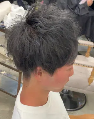 ショート カラー パーマ ヘアアレンジ メンズ 野木 良平のヘアスタイル