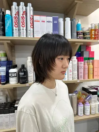 ミディアム Yuki☺︎パーマ レイヤーカットのヘアスタイル