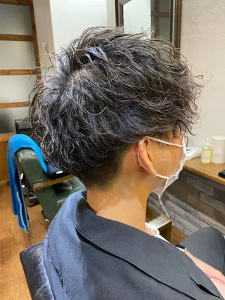 ショート パーマ メンズ 【Lei】橋本孝太 レイヤー・美髪矯正のヘアスタイル