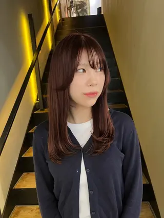 セミロング カラー いぶ /札幌美容師のヘアスタイル