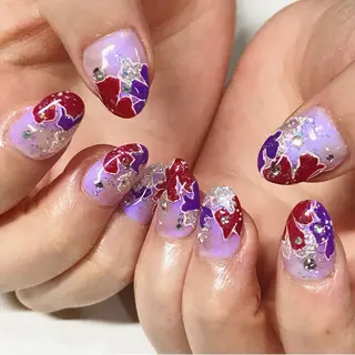 ネイル 渋谷／チップ長さ出し 👑アプレgel-xのネイルデザイン