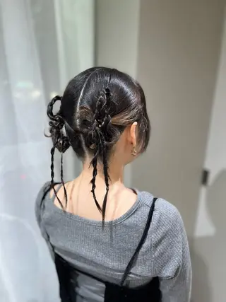 セミロング ヘアアレンジ エクステ/ハイトーン /HARUNAのヘアスタイル