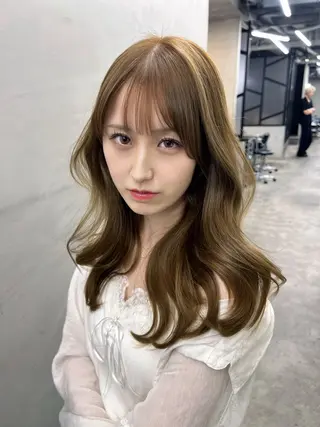 セミロング カラー 美髪矯正/髪質改善 透明感カラー 千葉のヘアスタイル