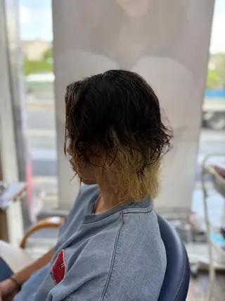 カラー パーマ メンズ 生駒のパーマ達人 FEELけんけんのヘアスタイル