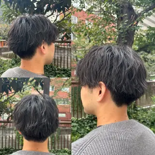 ショート パーマ メンズ 看板犬がお出迎え◎ 初めてでも安心◎のヘアスタイル