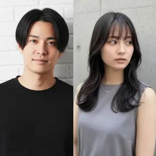 ロング メンズ ヘアサロンM新宿公式 カットカラーブリーチのヘアスタイル