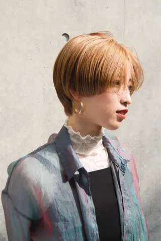 ショート 山影✨バレイヤージュ ハイライト✨メンズ◎のヘアスタイル