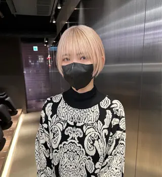 ショート カラー 鈴木/ボブ/ ミルクティー/ピンクのヘアスタイル