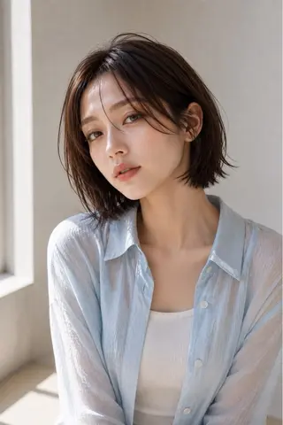 ショート 髪質改善/艶カラー /透明感/石田桃子のヘアスタイル