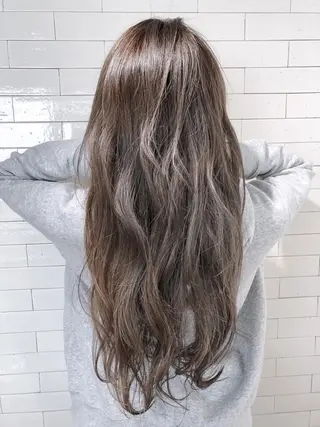 セミロング カラー パーマ ヘアアレンジ バレイヤージュ 藤沢 髪質改善 竹内ケンゴのヘアスタイル
