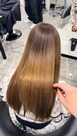 ロング りきと🦋河原町 縮毛矯正/艶カラーのヘアスタイル