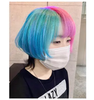 ショート カラー TSUNO🦖 派手髪/オタク美容師のヘアスタイル