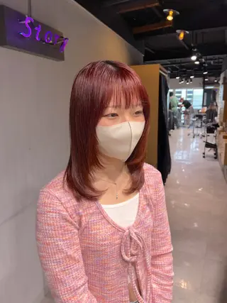 ミディアム カラー NANAMI🩵 大人可愛い韓国ヘアのヘアスタイル