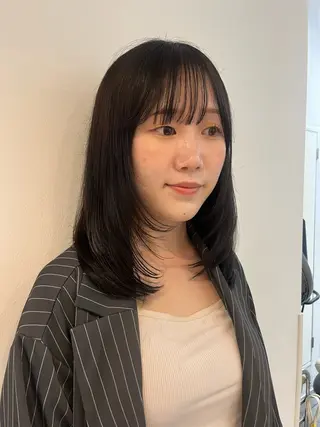 ミディアム カラー ボブ/透明感カラー ✂️ツムギ♡のヘアスタイル
