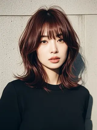 セミロング ウルフカット 811 大阪梅田 ウルフのヘアスタイル