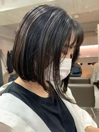ショート カラー ボブパーマコテ巻き風 パーマNo1深江秀平のヘアスタイル