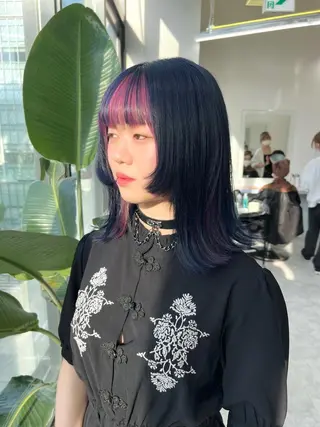 ミディアム カラー パーマ ヘアアレンジ メンズ キッズ ネイル マツエク・マツパ アイブロウ KANAMI 🌏のヘアスタイル