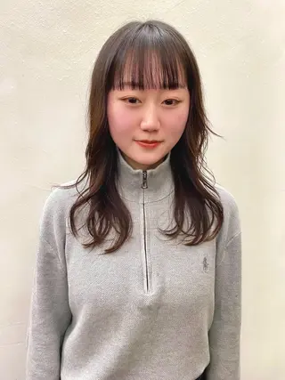 セミロング カラー 似合わせレイヤー/ ケアパーマ/高倉のヘアスタイル