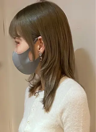 セミロング カラー 元住吉プランツヘアー ☘️まるやま☘️のヘアスタイル