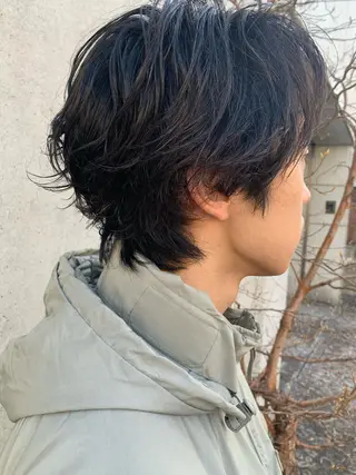 ショート メンズ ウルフ、レイヤー 、メンズカットSHOのヘアスタイル
