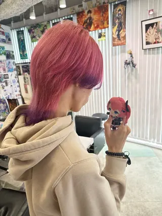 ミディアム カラー あらげ 🌈推しカラー🌈ᵕのヘアスタイル