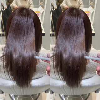 ミディアム 美髪矯正透明感カラー 江川 和輝のヘアスタイル