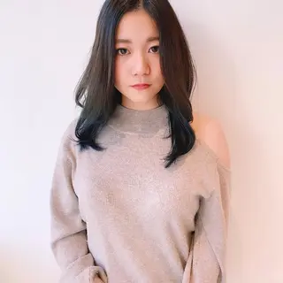 セミロング カラー 中川 竜誠のヘアスタイル