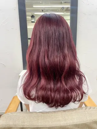 ロング カラー 青木 優歩のヘアスタイル