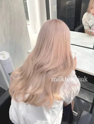ロング カラー エクステ🩵ブリーチ 韓国ヘア🩵KAEのヘアスタイル