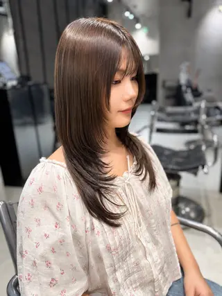 ロング カラー パーマ ヘアアレンジ 透明感カラー✂︎ /縮毛矯正/YUKAのヘアスタイル