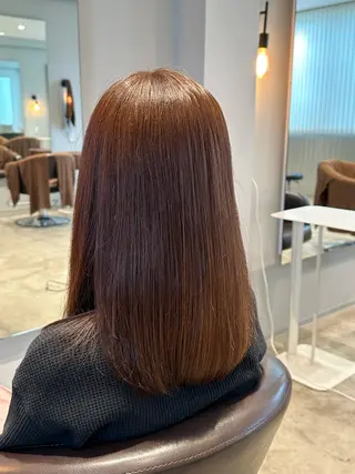 ミディアム カラー 髪質改善ストレート 中林優太のヘアスタイル