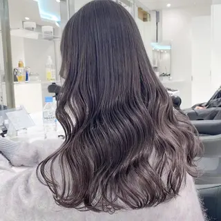 ロング カラー 韓国レイヤー透明感 艶カラー美髪縮毛矯正のヘアスタイル