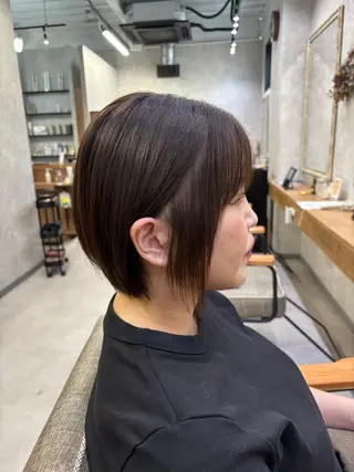 ショート ボブ.艶髪 髪質改善.縮毛矯正のヘアスタイル