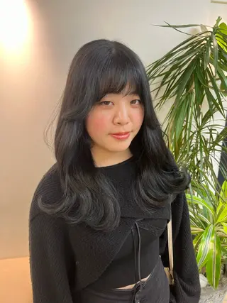 セミロング 土田 莉来のヘアスタイル