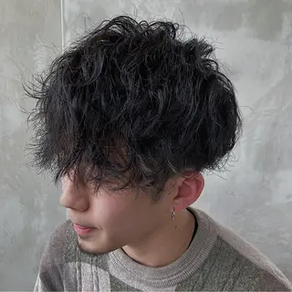 ショート パーマ メンズ 波巻きスパイラルパー マ/シャドウパーマ駿のヘアスタイル