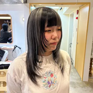 セミロング カラー パル__レイヤー/パ ーマ/デザインカラーのヘアスタイル