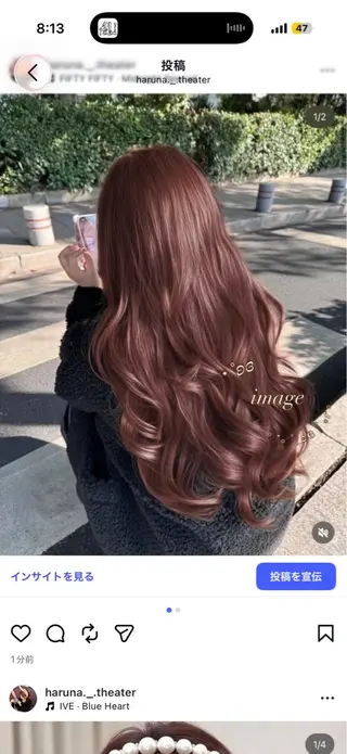 カラー girlな暖色ヘア 🪽🫧ハルナ🎀のヘアスタイル
