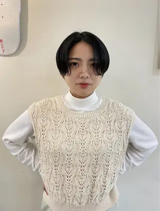 ショート パーマ ヘアアレンジ ケアカラー×髪質改善 🌙OKUBO🌙のヘアスタイル